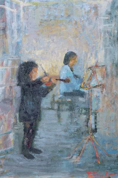 Hayley und ihre Violine, 1997 von Patricia Espir